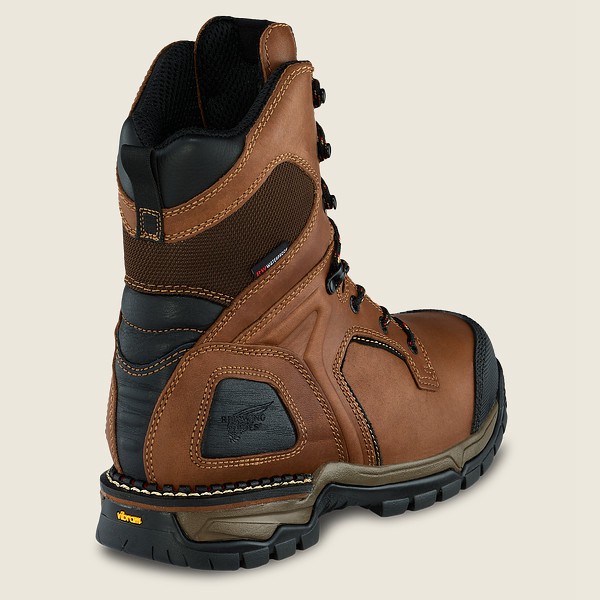 Red Wing Safety Boots Brown/Black - Mens Flexforce® - 8-inch Waterproof Toe - 9386-FYSOB